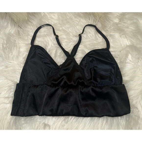 Victorias Secret Satin Bralette Bra Plunge Longline Womens XS XSmall Black - Picture 4 of 6